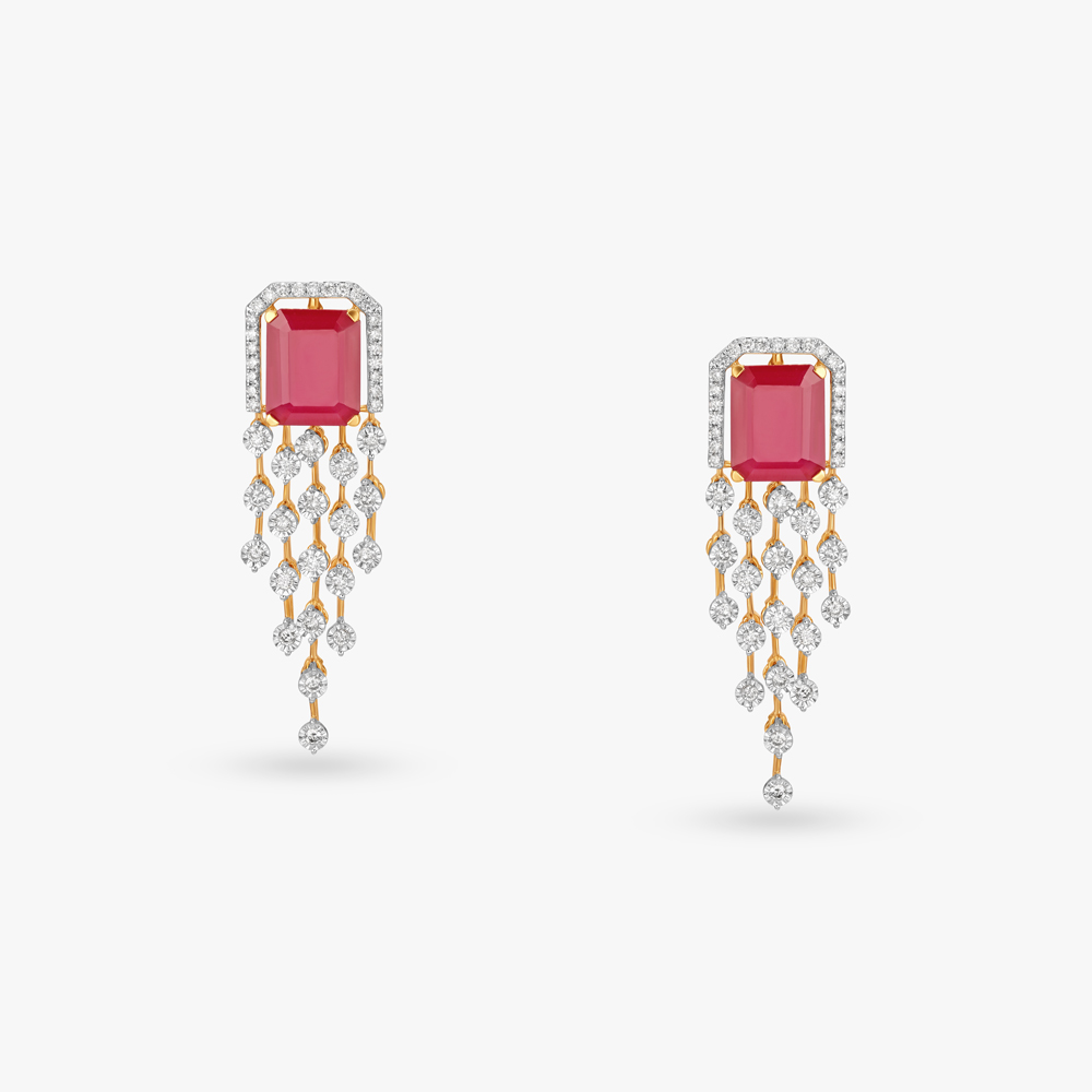 Fiery Cascades Natural diamond Necklace Set,,hi-res image number null