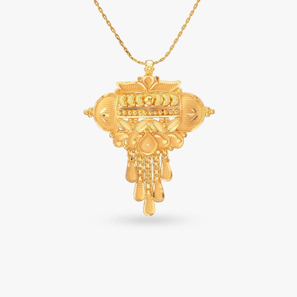 Vine Cascade Gold Dholna Pendant,,hi-res image number null