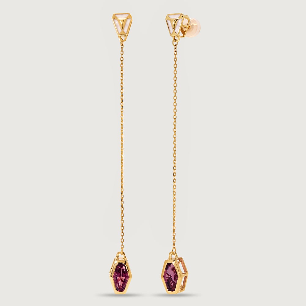 Dazzling Beauty 18KT Pink Sapphire Modular Drop Earrings,,hi-res image number null