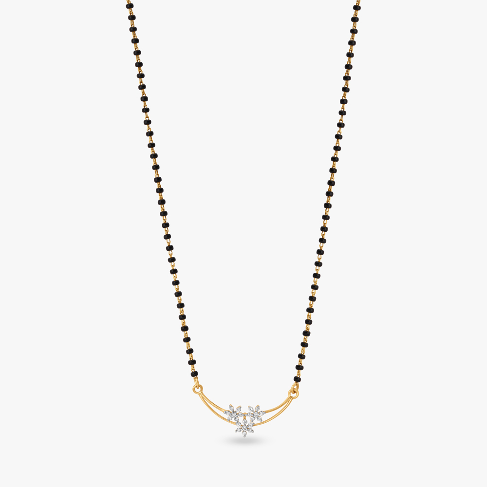 Enchanting Floral Diamond Mangalsutra,,hi-res image number null