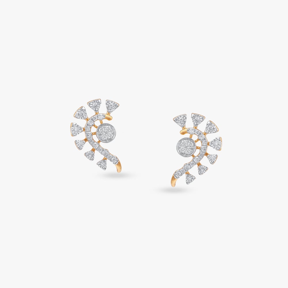 

Celestial Spiral Diamond Stud Earrings