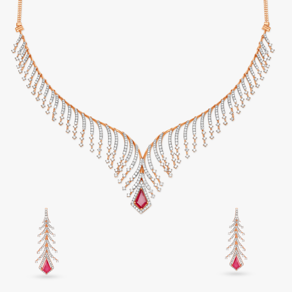 Luminous Beacon Natural diamond Necklace Set,,hi-res image number null