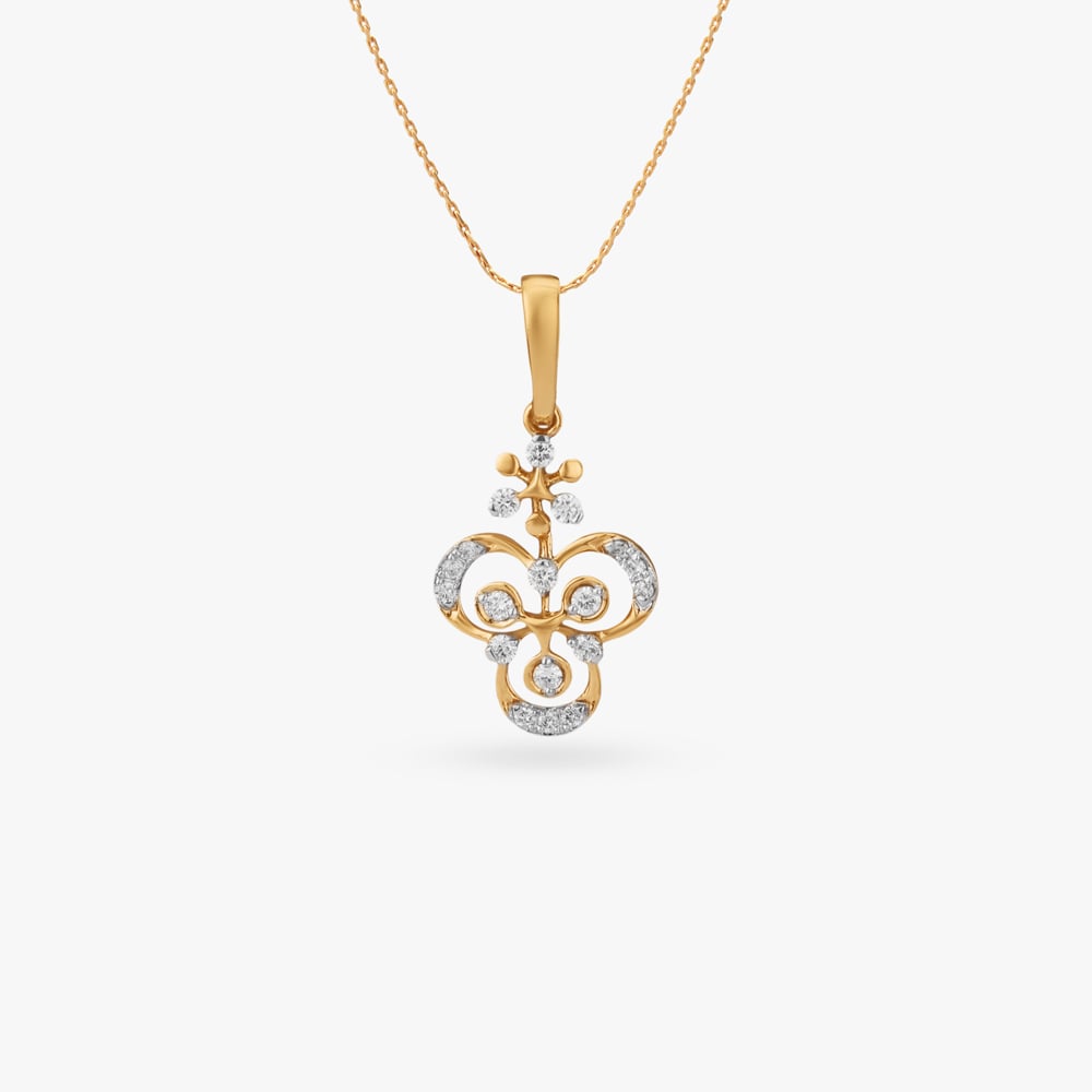 

Clover Swirl Diamond Pendant