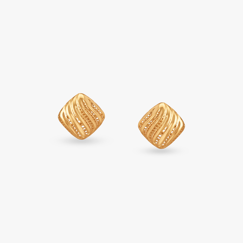 Ripple Form Gold Pendant and Earring Set,,hi-res image number null