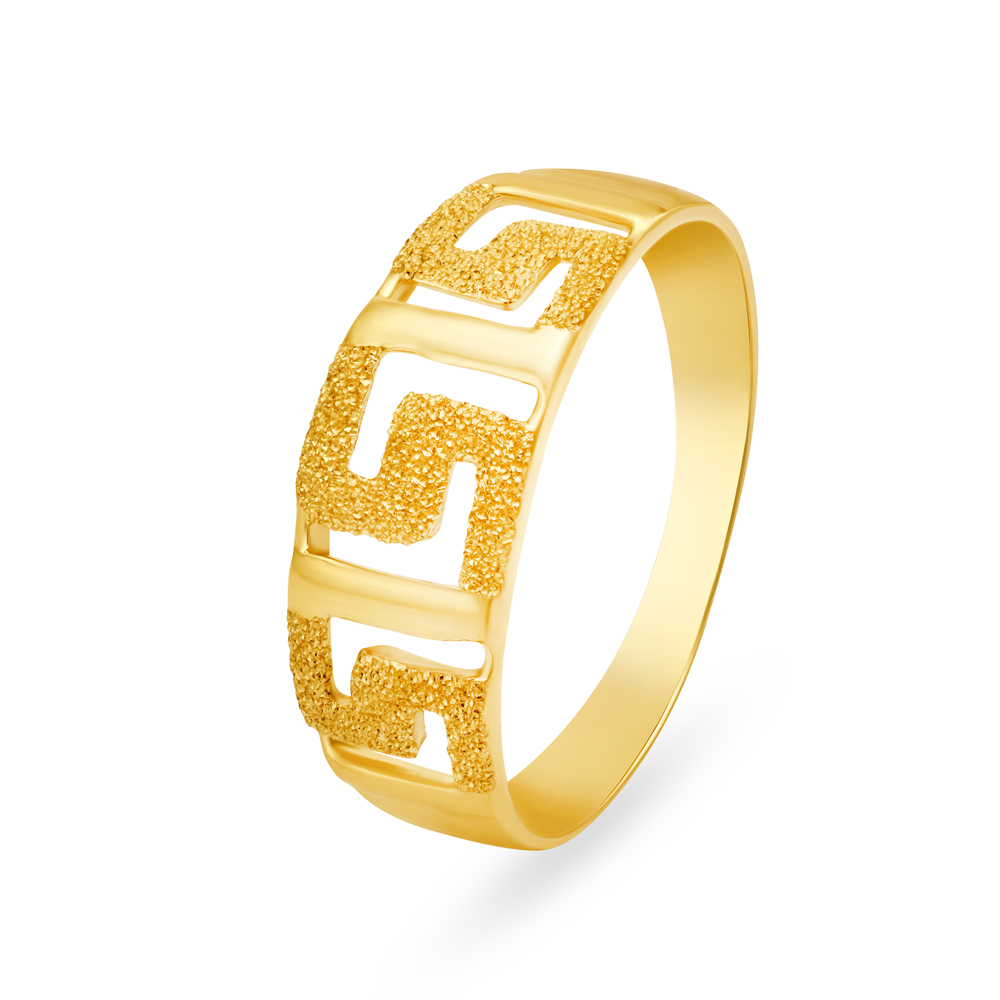Artsy Typographic Gold Ring