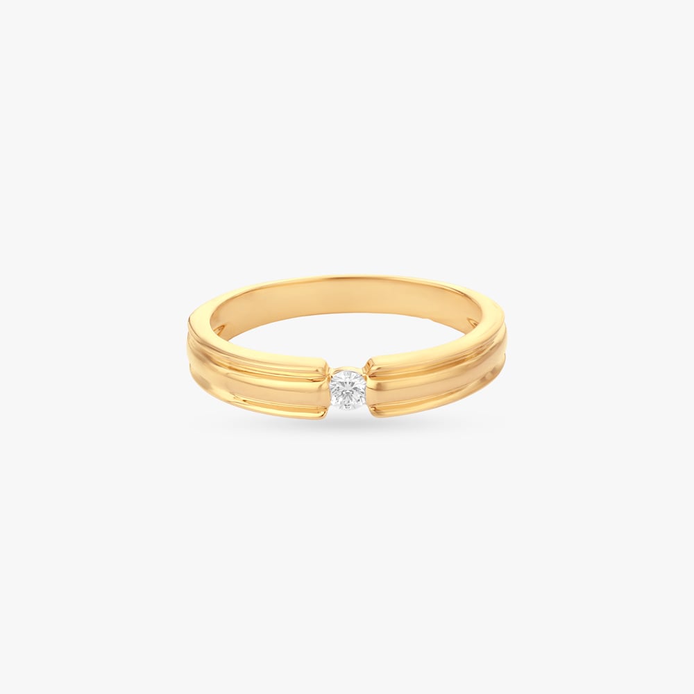 Linear Gleam Diamond Finger Ring for Men,,hi-res image number null