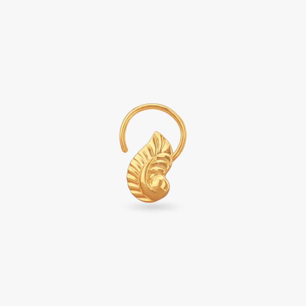 Feather Touch Gold Nose Pin,,hi-res image number null