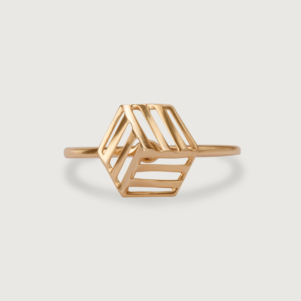 14KT Golden Geometry Finger Ring,,hi-res image number null