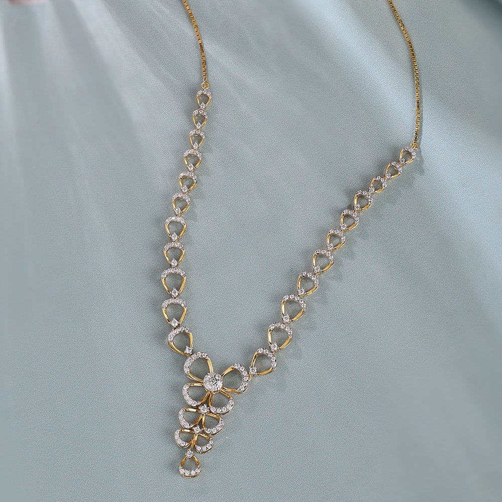 Delicate Bowtie Gold & Diamond Necklace,,hi-res image number null