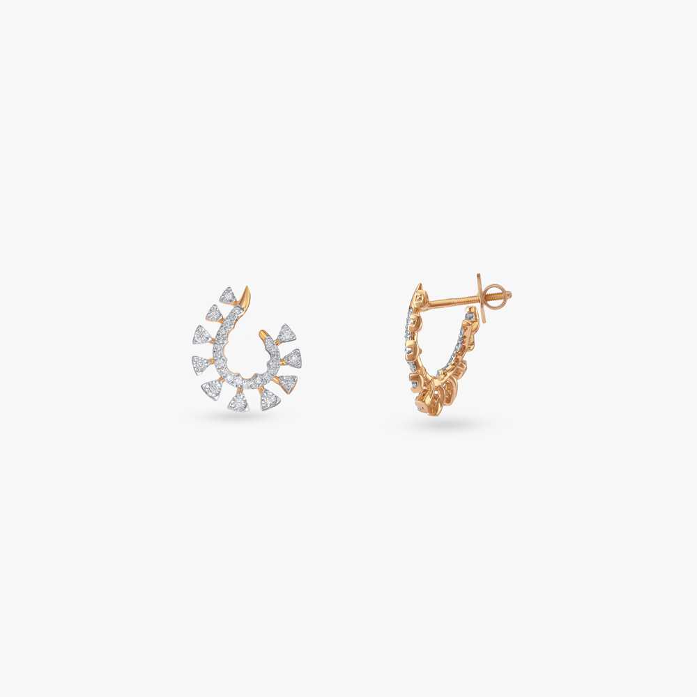 Celestial Arc Diamond Hoop Earrings,,hi-res image number null