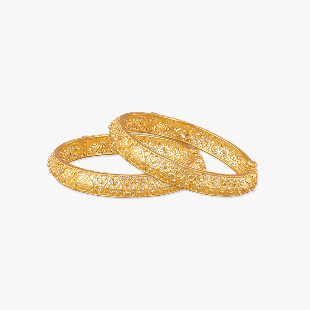 Flawless Grace Gold Bangles,,hi-res image number null