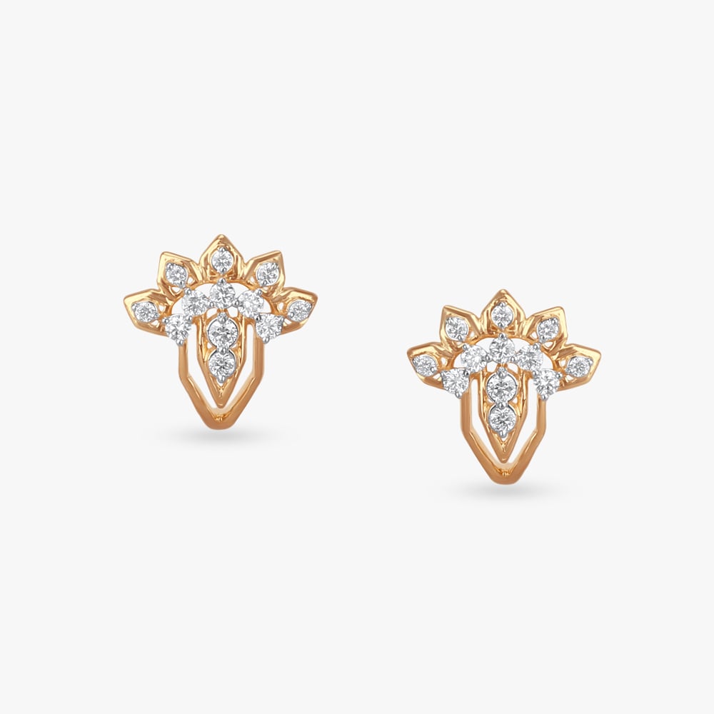 Blossom Emblem Diamond Hoop Earrings,,hi-res image number null