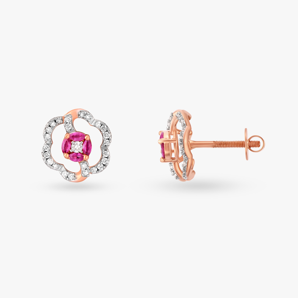 Blooming Flower Diamond Pendant and Earrings Set,,hi-res image number null