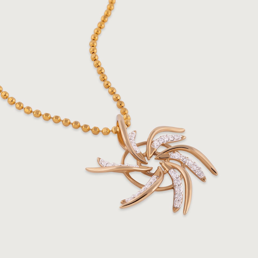 Whirlwind Sparkle Gold & Diamond Pendant,,hi-res image number null