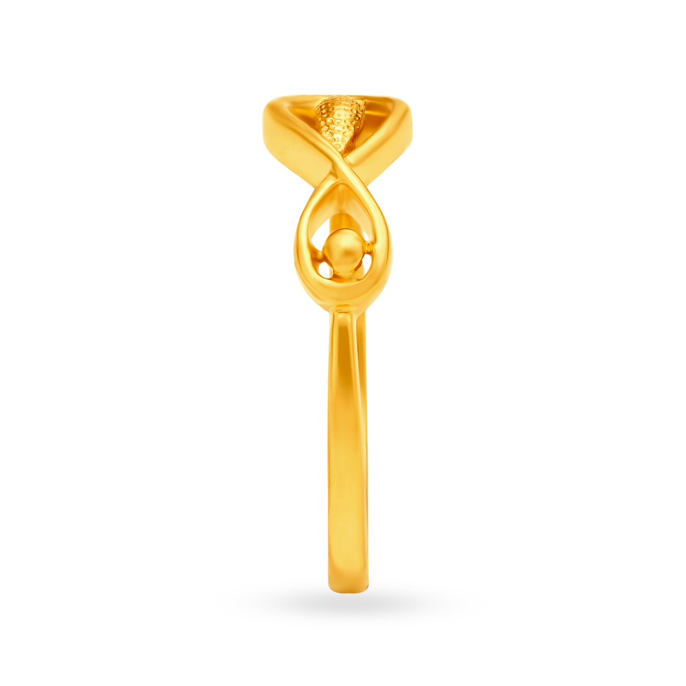 Tasteful 22 Karat Yellow Gold Infinity Ring,,hi-res image number null