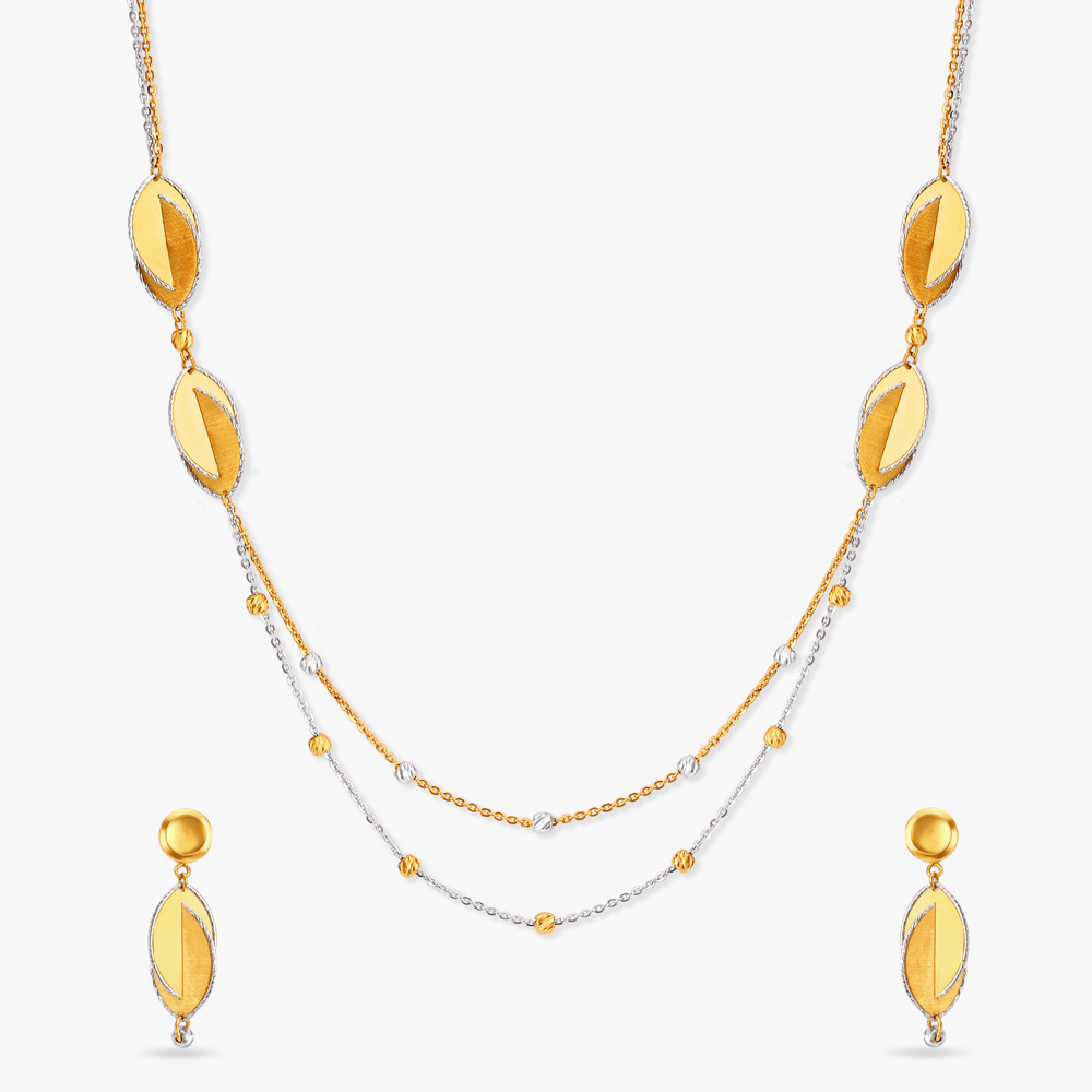 Sculpted Leaf Necklace Set