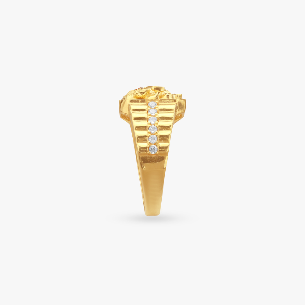 Radiant Ganesha Gold Ring for Men,,hi-res image number null