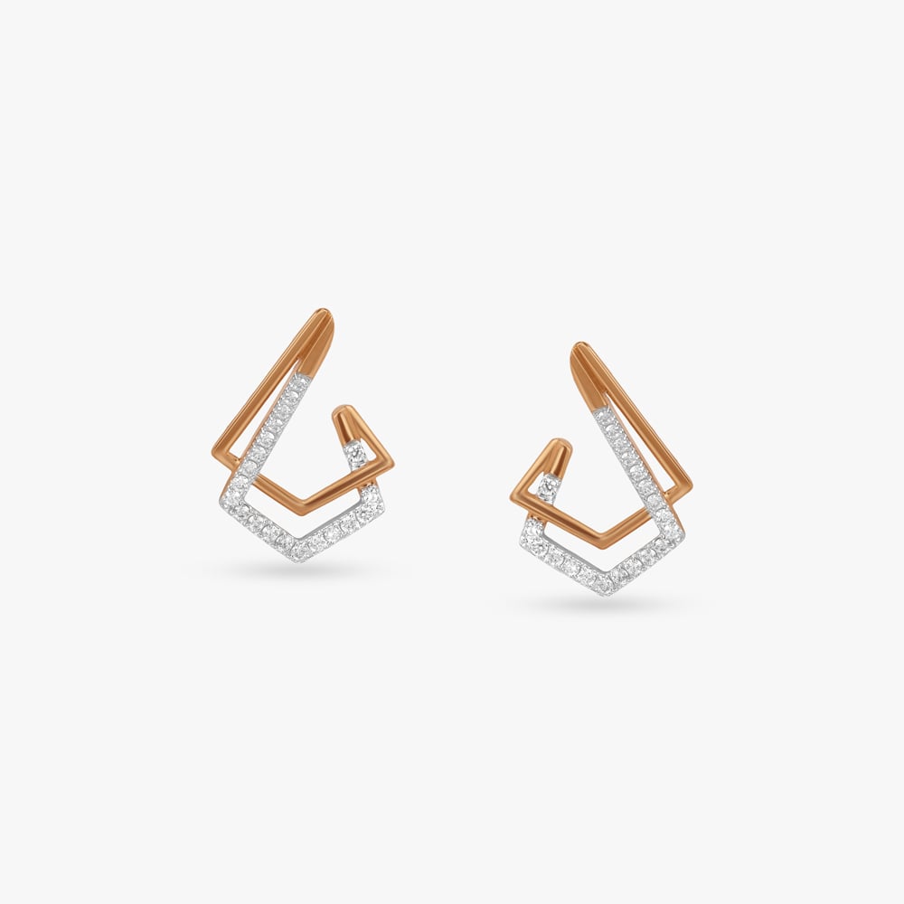 Prism Edge Diamond Hoop Earrings,,hi-res image number null