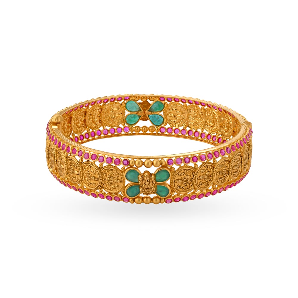 

Stunning Emerald and Ruby Gold Bangle.