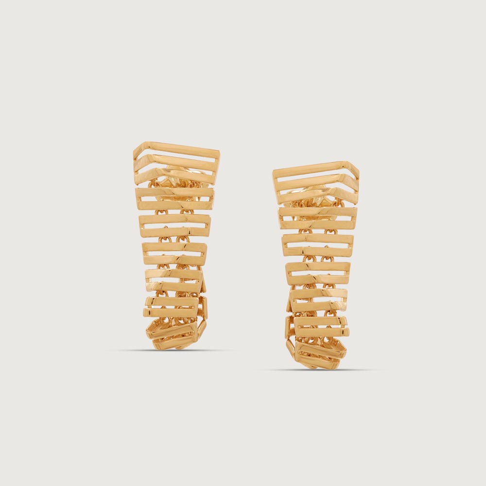Sculpted Cascade Gold Drop Earrings,,hi-res image number null