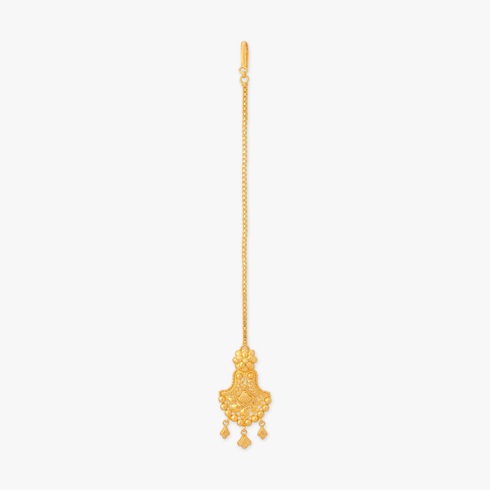 Blossom Cascade Gold Maang Tikka,,hi-res image number null