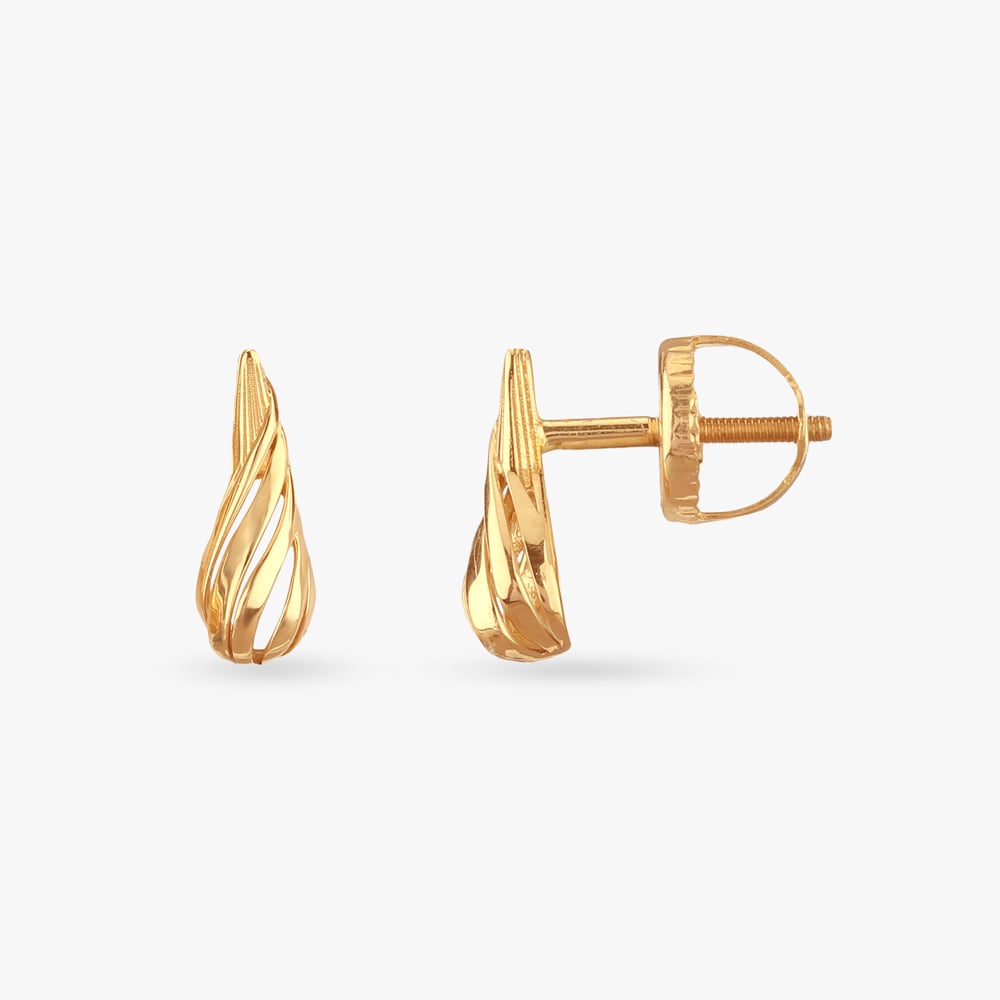 Twisted Gleam Gold Pendant and Earrings Set,,hi-res image number null