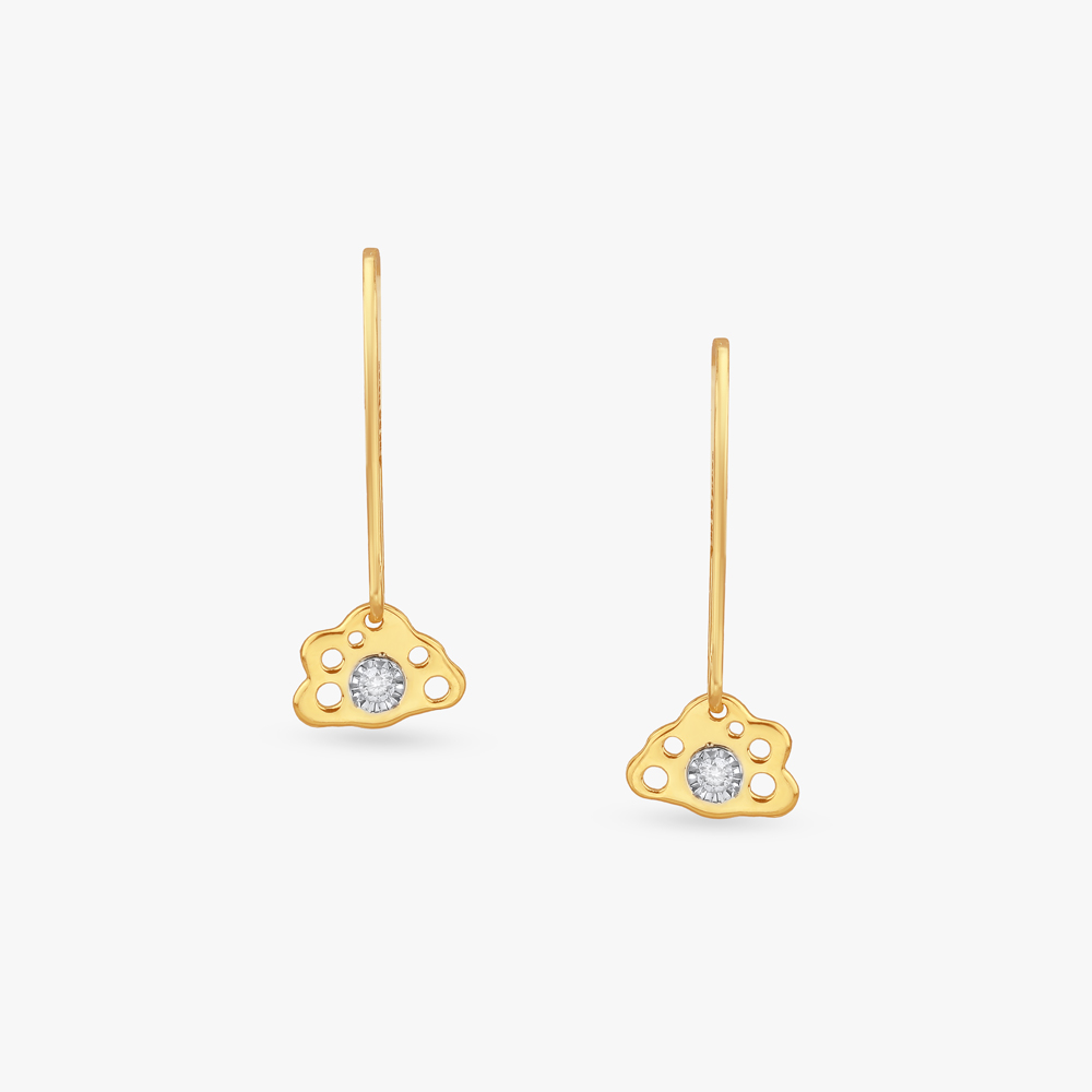 Paw-some Sparkles Diamond Hoop Earrings For Kids,,hi-res image number null