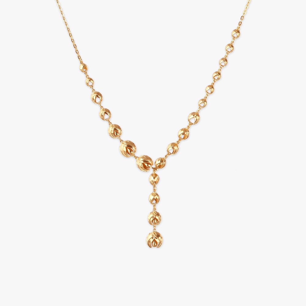 

Textured Orb Gold Necklace