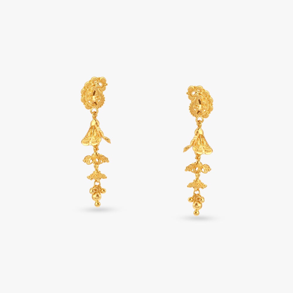 

Cascading Charm Gold Drop Earrings