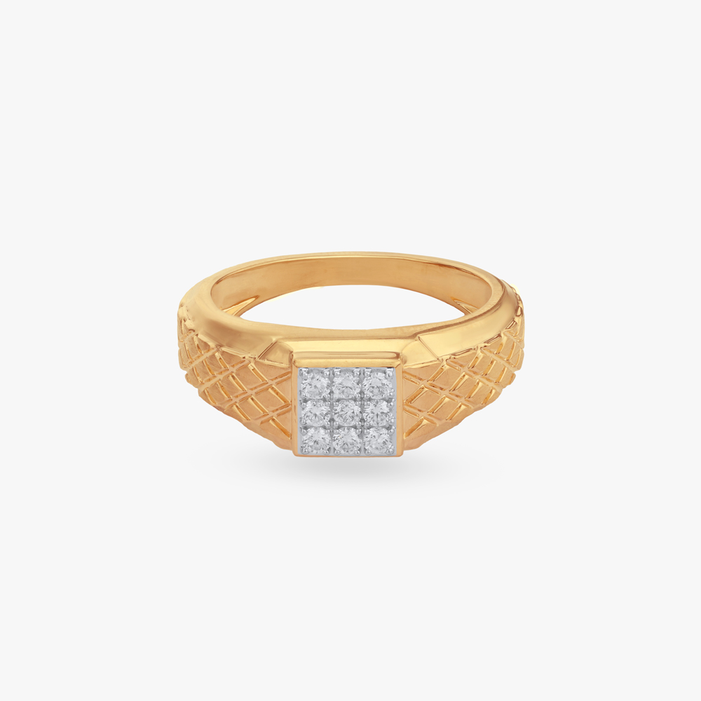 Bold Lattice Diamond Ring For Men,,hi-res image number null