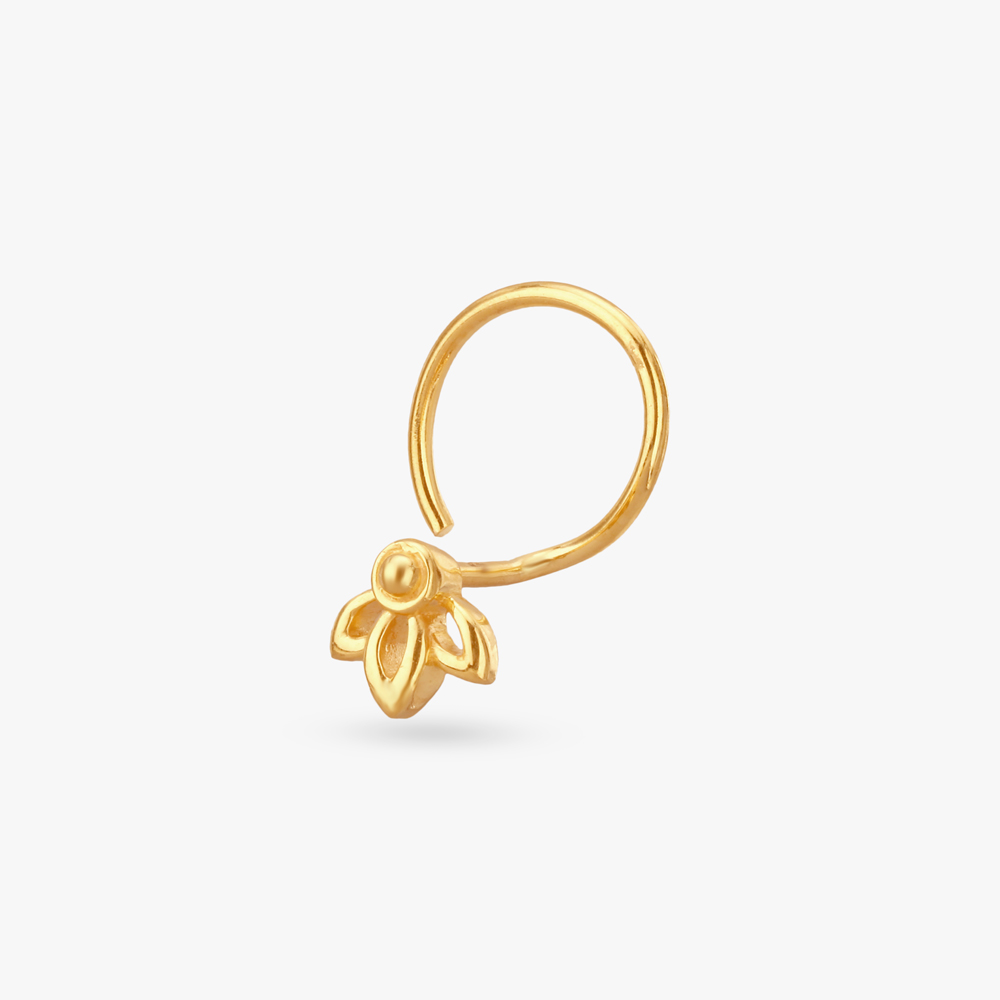 Petal Perfection Gold Nose Pin,,hi-res image number null