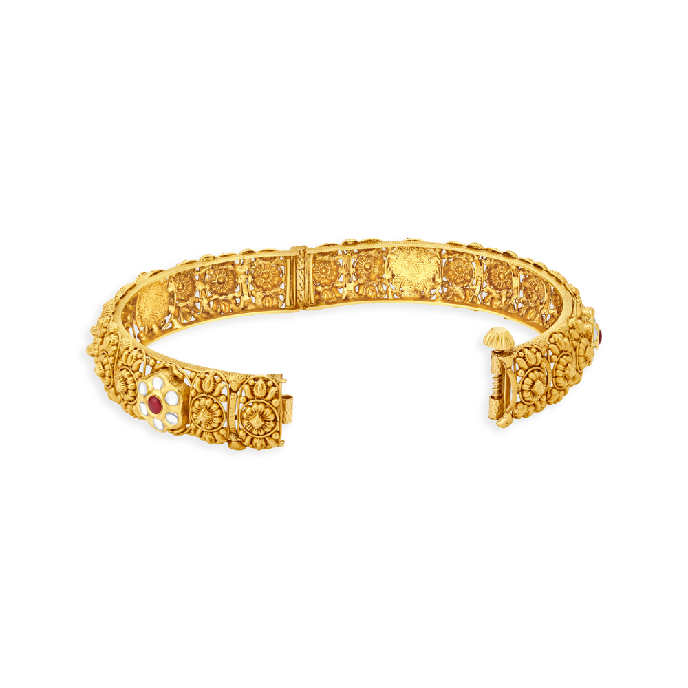 Mesmerizing Floral Filigree Bangle,,hi-res image number null