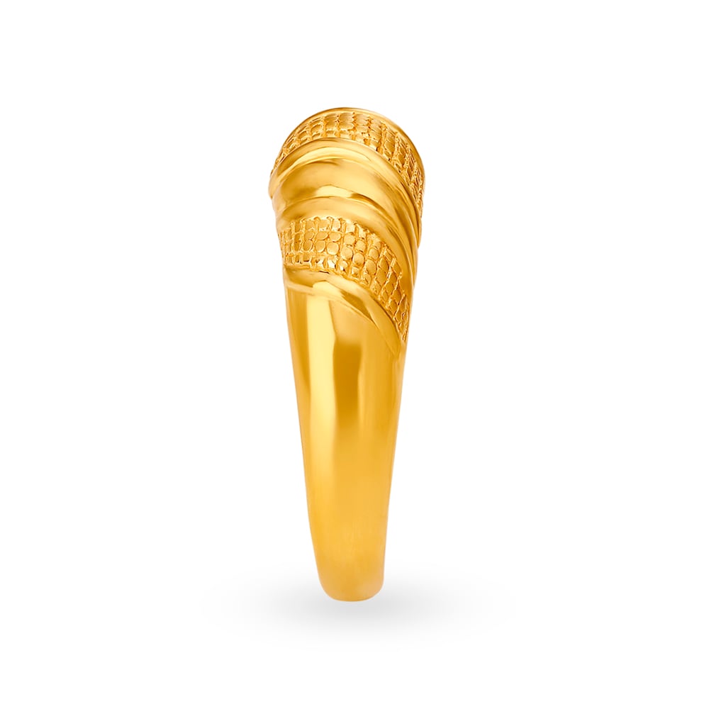 Bewitching 22 Karat Yellow Gold Twisted Design Finger Ring,,hi-res image number null