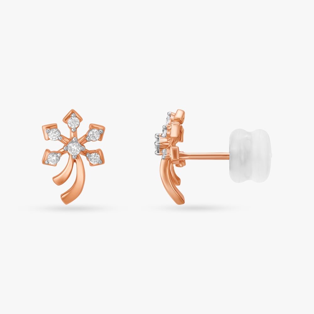 Delicate Flowers Diamond Stud Earrings,,hi-res image number null