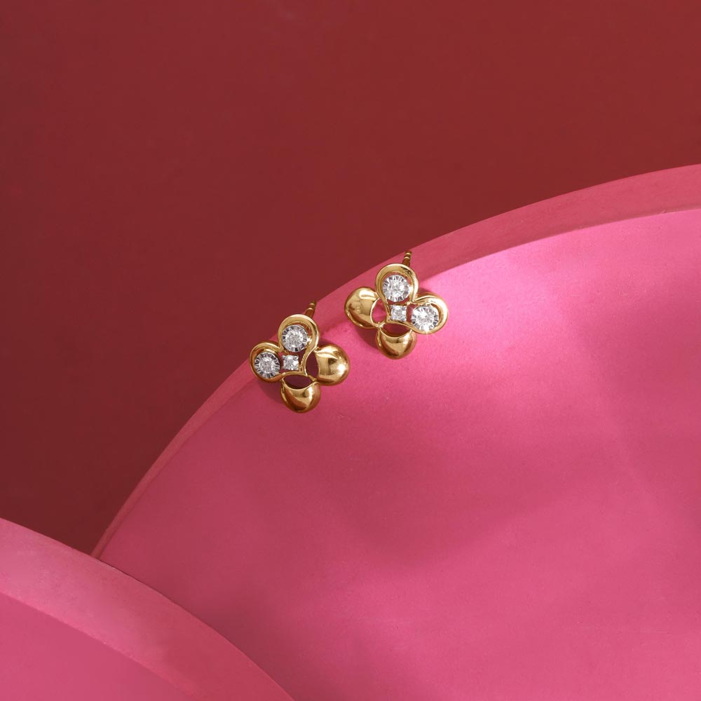 Bloom Charm Diamond Stud Earrings,,hi-res image number null
