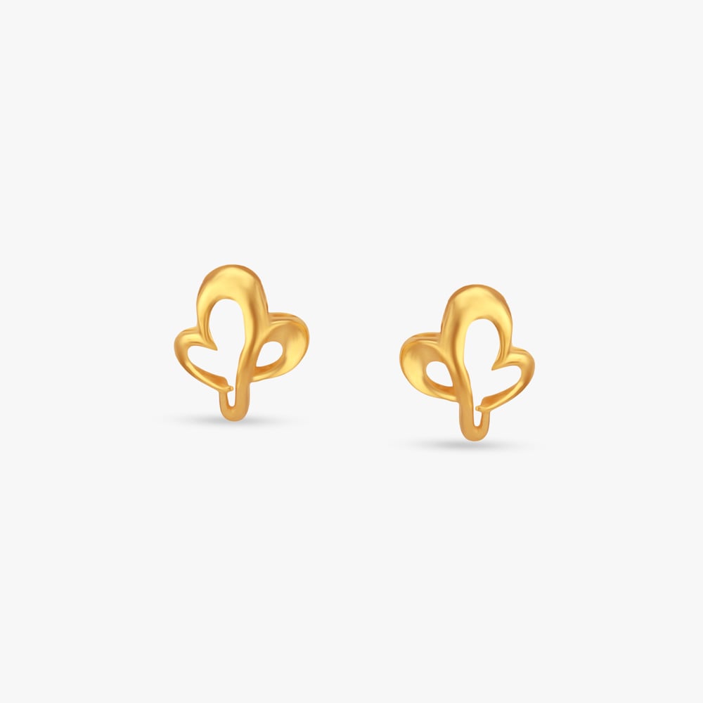 Butterfly Bloom Gold Stud Earrings,,hi-res image number null