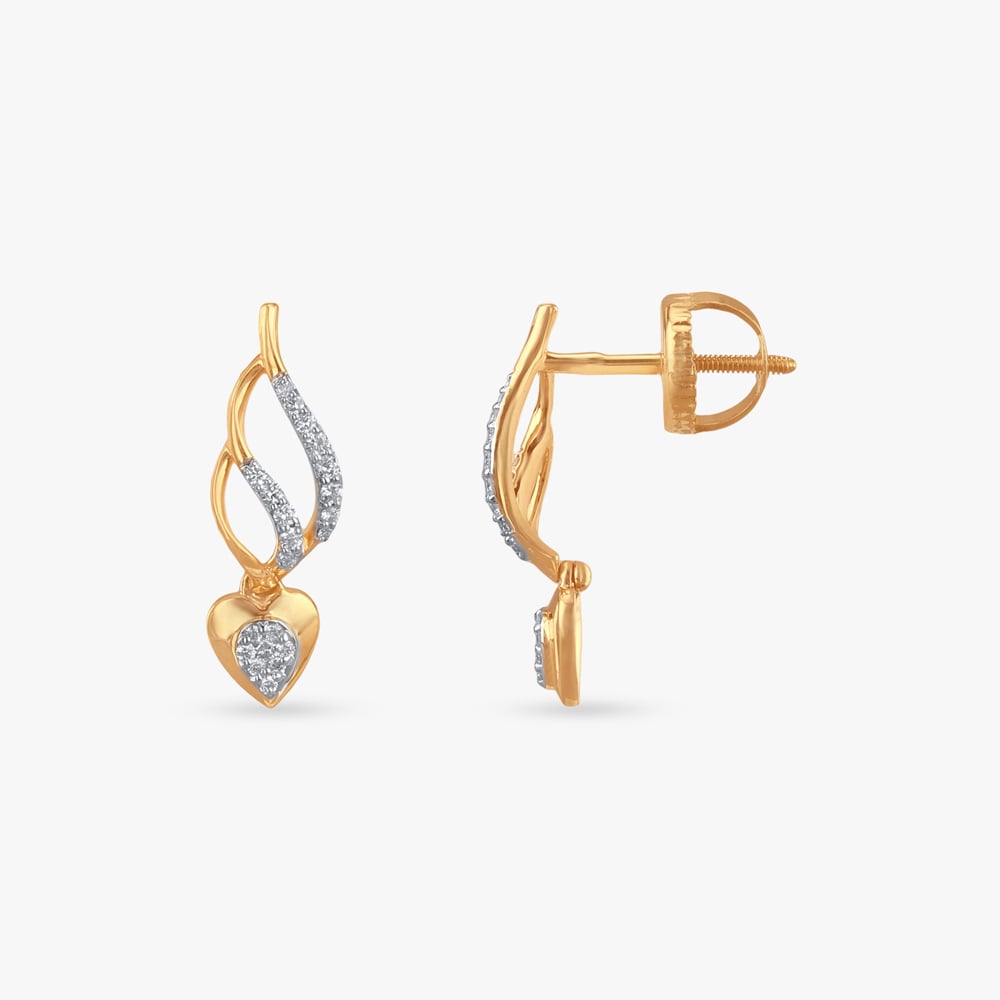 

Heart Twist Diamond Drop Earrings