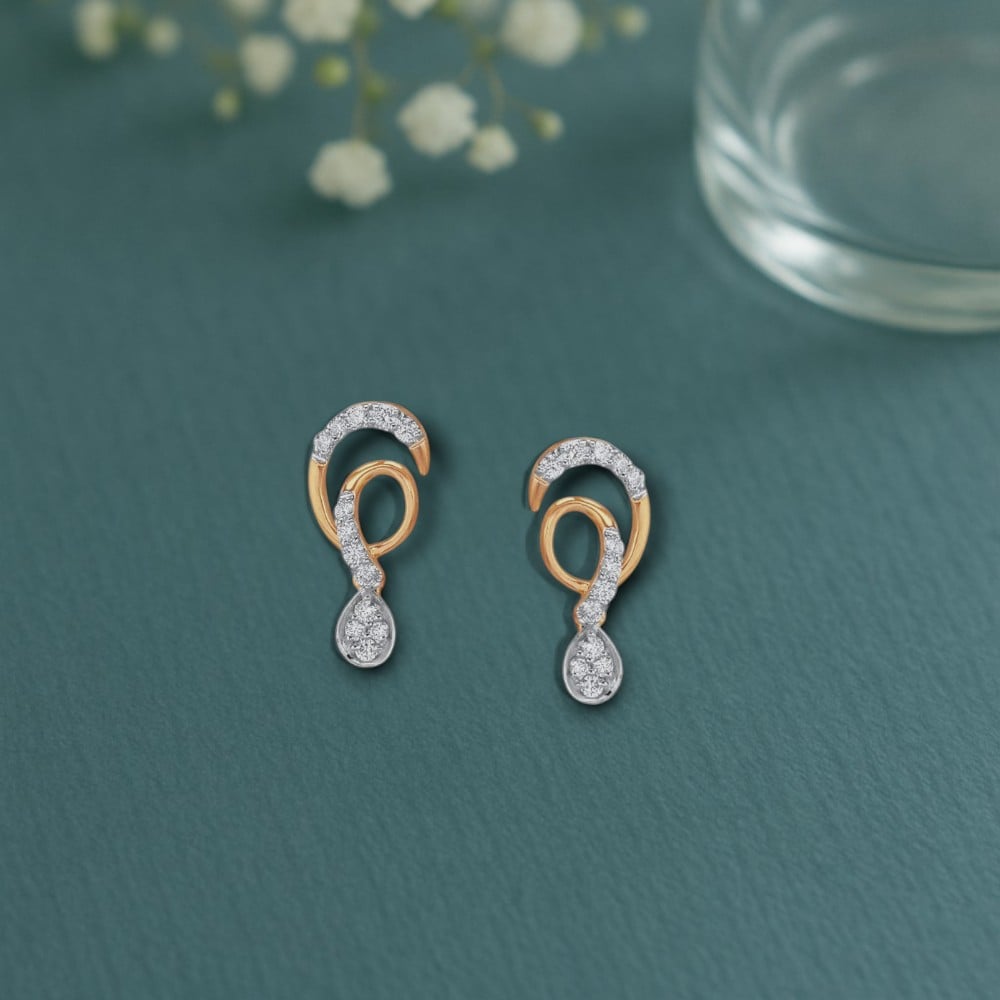 

Glimmer Loop Diamond Drop Earrings
