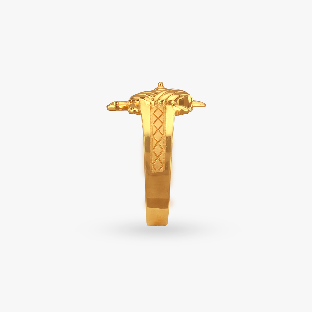 Turtle Charm Gold Ring for Men,,hi-res image number null