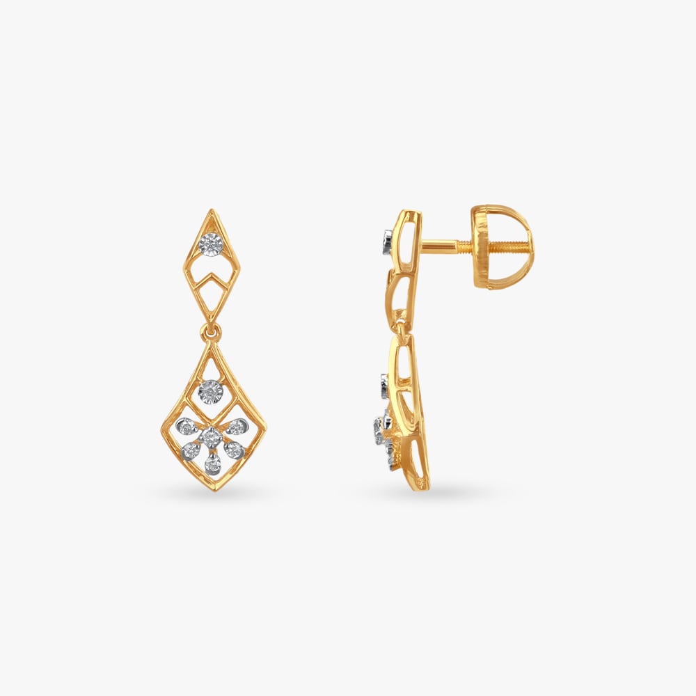 Twin Swirl Diamond Drop Earrings,,hi-res image number null