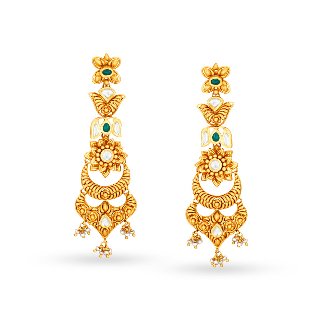 Tiered Floral Drop Earrings,,hi-res image number null