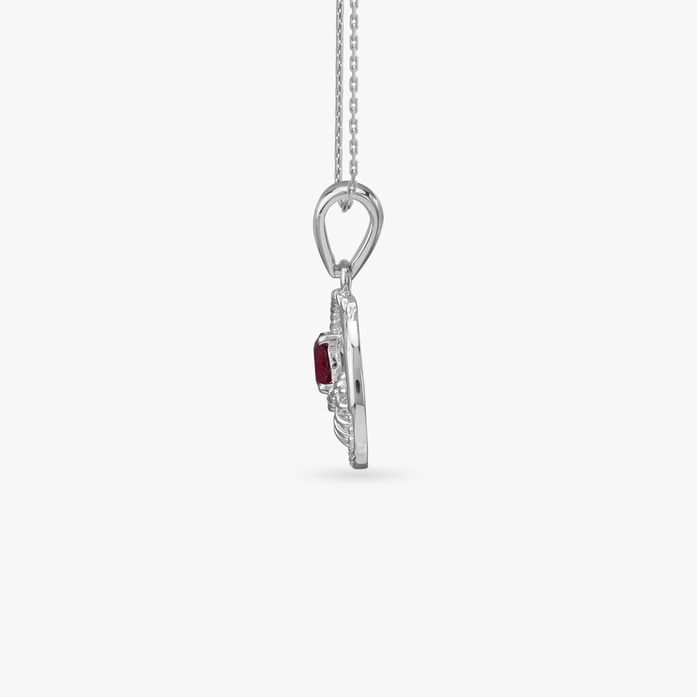 Crimson Radiance Silver Pendant and Earrings Set,,hi-res image number null