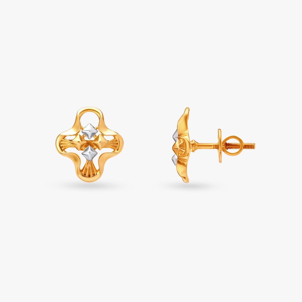 Graceful Clover Gold Pendant and Earrings Set,,hi-res image number null