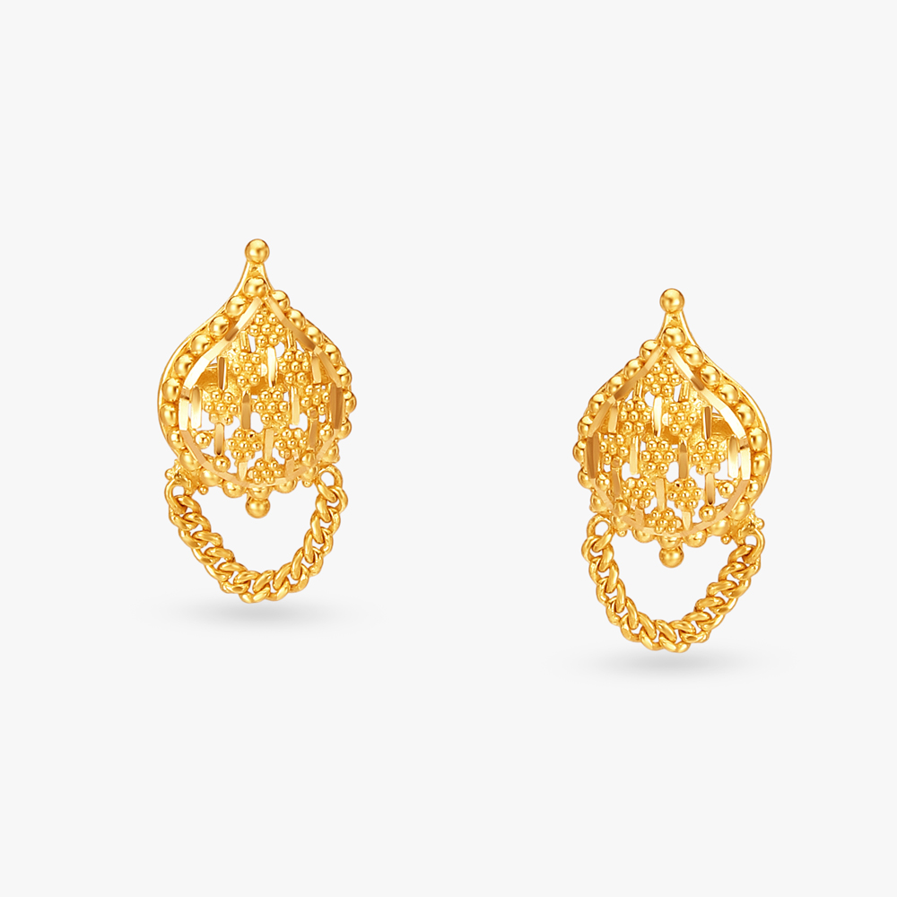 Captivating Gold Pendant and Earrings Set,,hi-res image number null