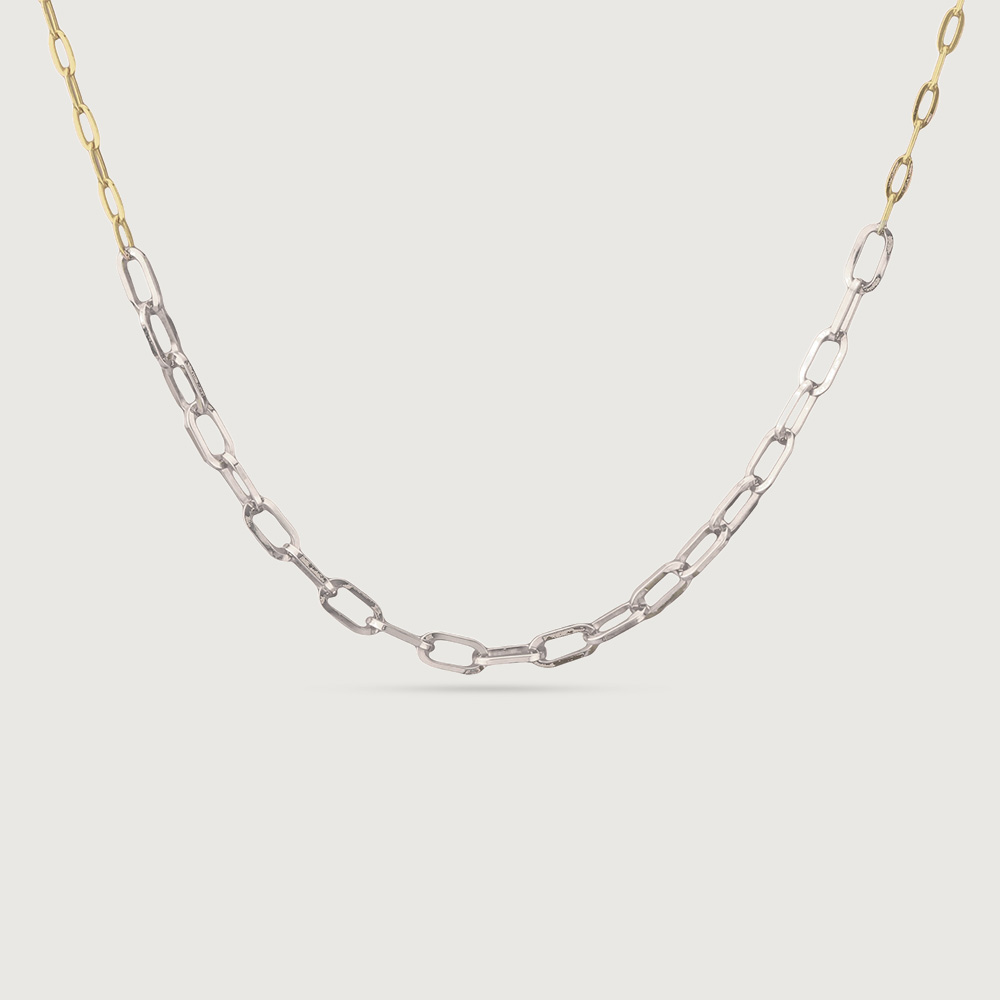 Sleek Dual Tone Paperclip Gold Chain,,hi-res image number null