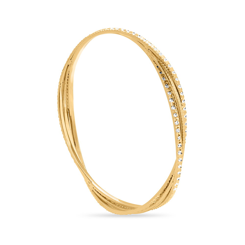 18 KT Yellow Gold Overlapping Bangle