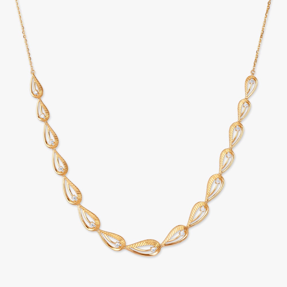 Petal Shimmer Gold Necklace Set,,hi-res image number null