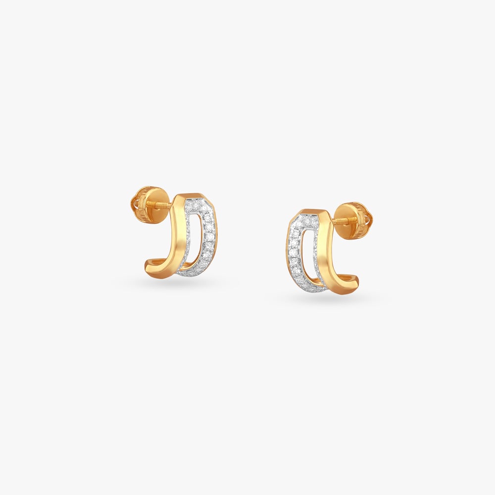 Urban Frame Diamond Hoop Earrings,,hi-res image number null