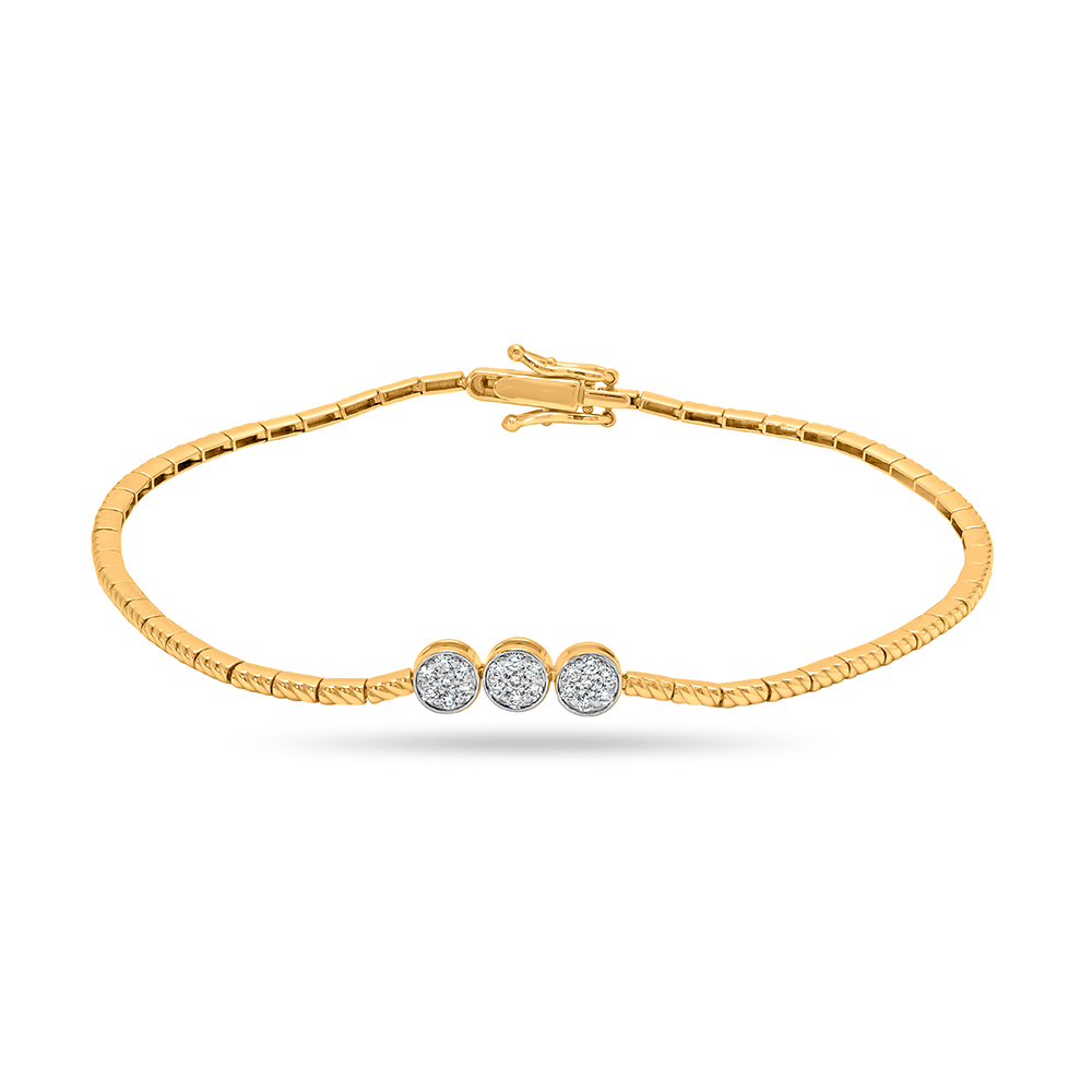 14KT Yellow Gold Diamond Bracelet,,hi-res image number null