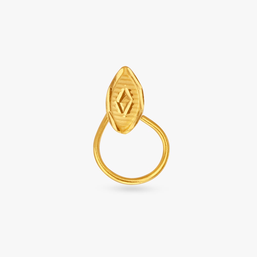 Leaf Charm Gold Nose Pin,,hi-res image number null